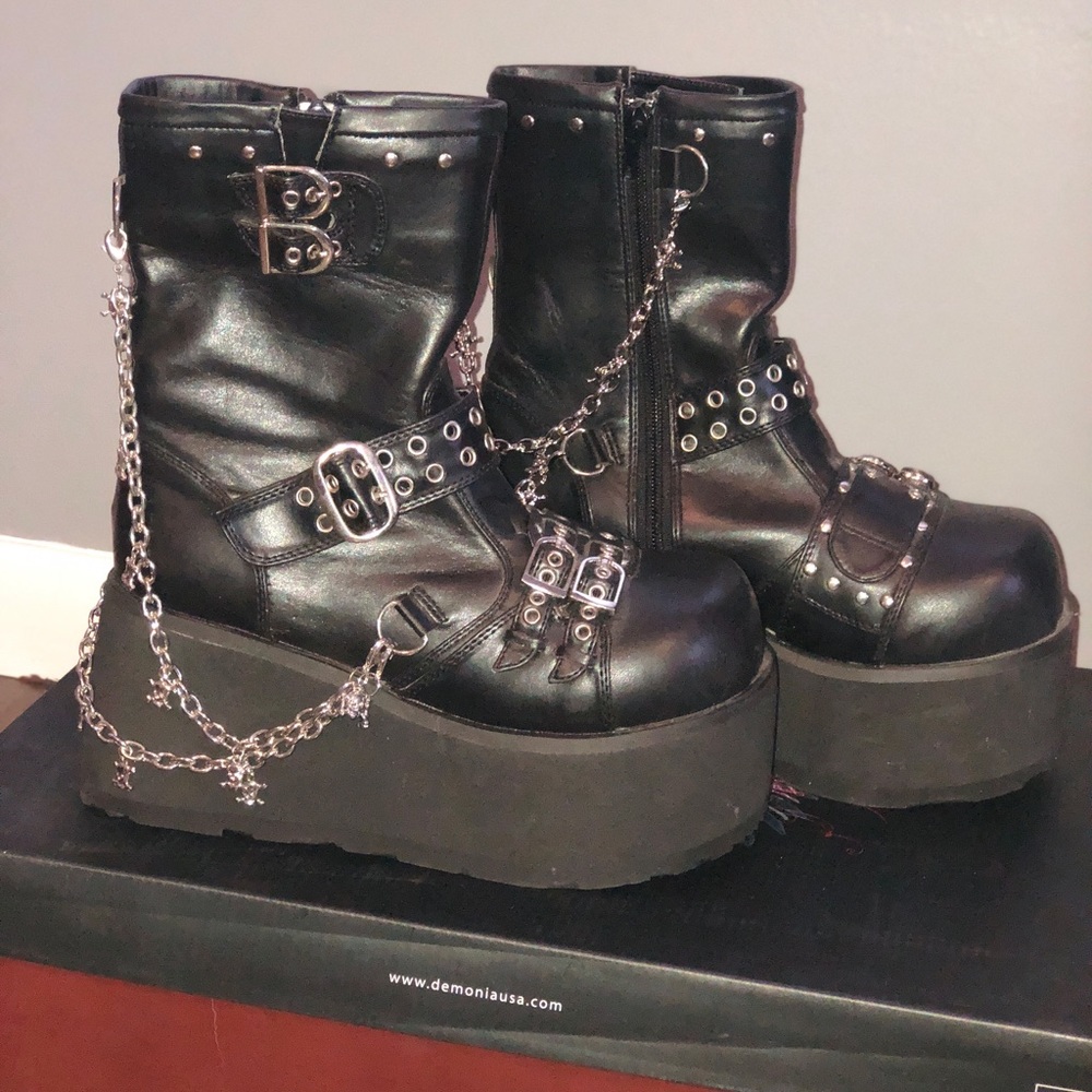 Black goth Demonia boots